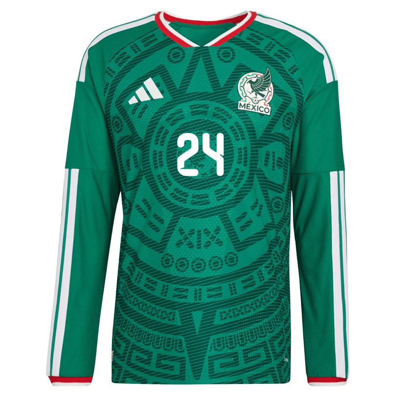 adidas Men's L. Chavez Mexico Long - Sleeve Authentic Home Jersey 2026 (Bold Green) | SoccerWearhouse