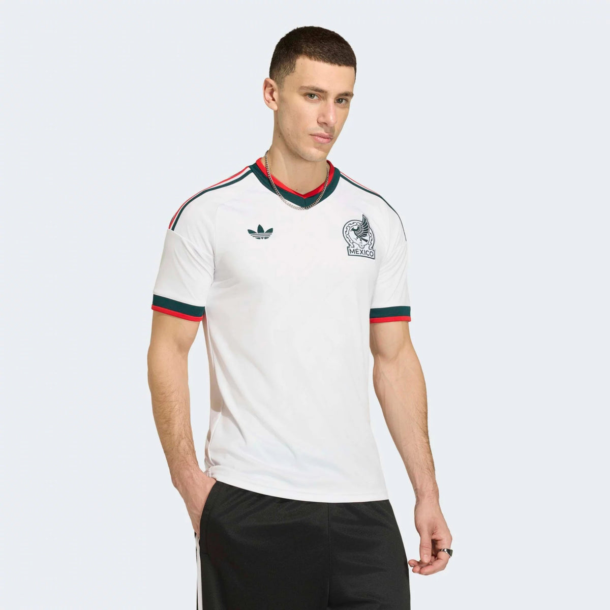 adidas Men's Lainez Mexico 2026 Away Stadium Jersey (White) | SoccerWearhouse