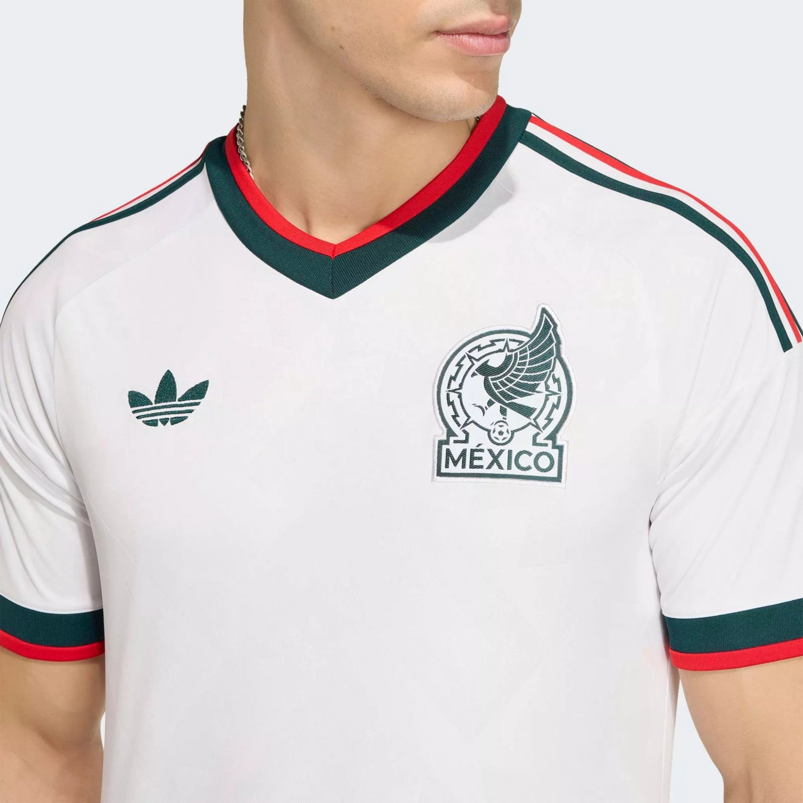 adidas Men's Lainez Mexico 2026 Away Stadium Jersey (White) | SoccerWearhouse