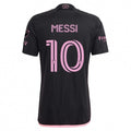 adidas Men's Lionel Messi Inter Miami Away Jersey 23/24 w/ MLS Apple + Sponsors Patches (Black/True Pink)