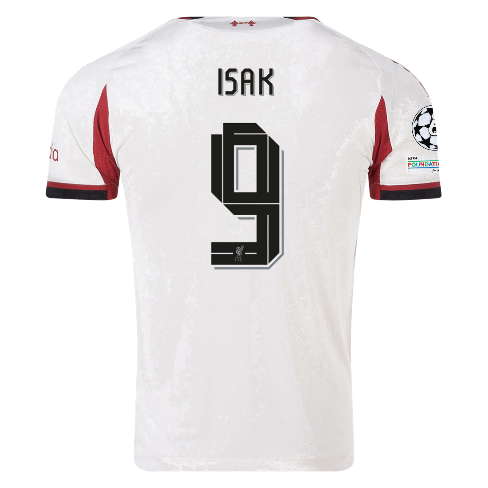 adidas Men's Liverpool Authentic Alexander Isak Away Jersey w/ Champions League Patches 25/26 (Wonder White) | SoccerWearhouse