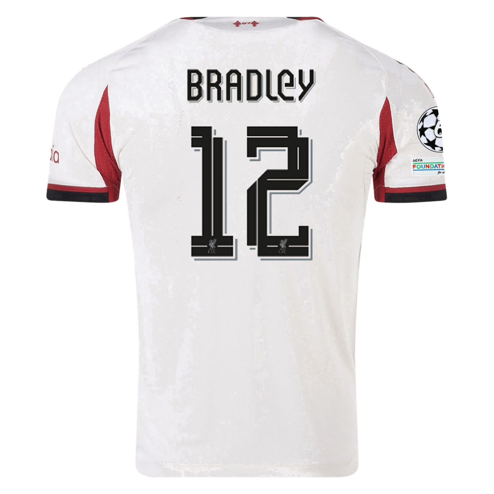 adidas Men's Liverpool Authentic Connor Bradley Away Jersey w/ Champions League Patches 25/26 (Wonder White) | SoccerWearhouse