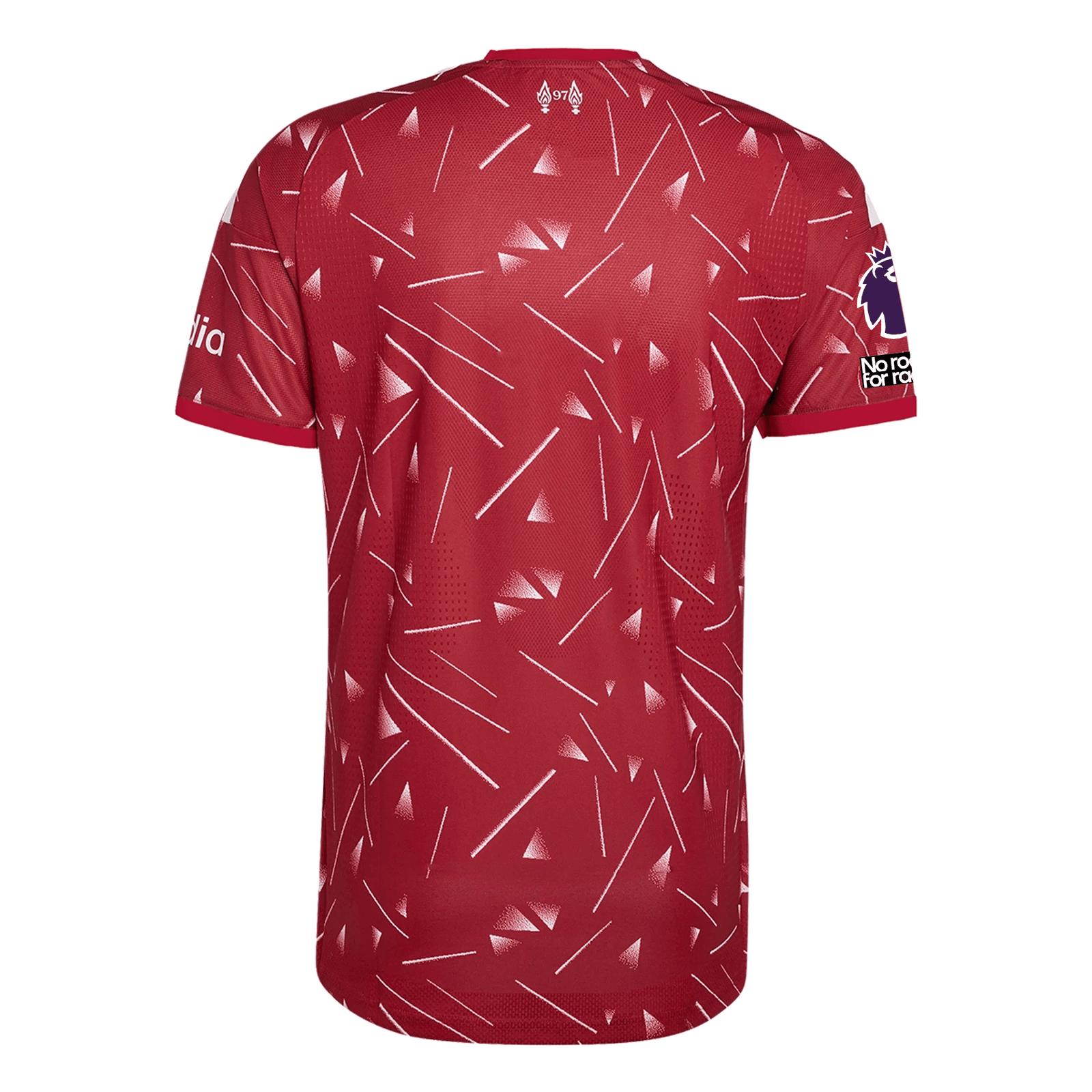 adidas Mens Liverpool Authentic Dominik Szoboszlai Home Jersey w/ EPL + No Room For Racism Patches 26/27 (Red) | SoccerWearhouse