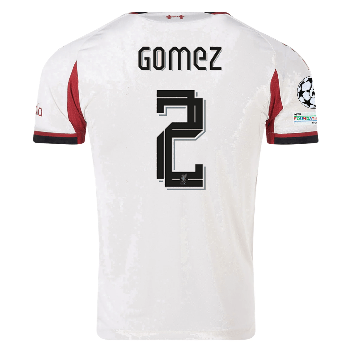 adidas Men's Liverpool Authentic Joe Gomez Away Jersey w/ Champions League Patches 25/26 (Wonder White) | SoccerWearhouse