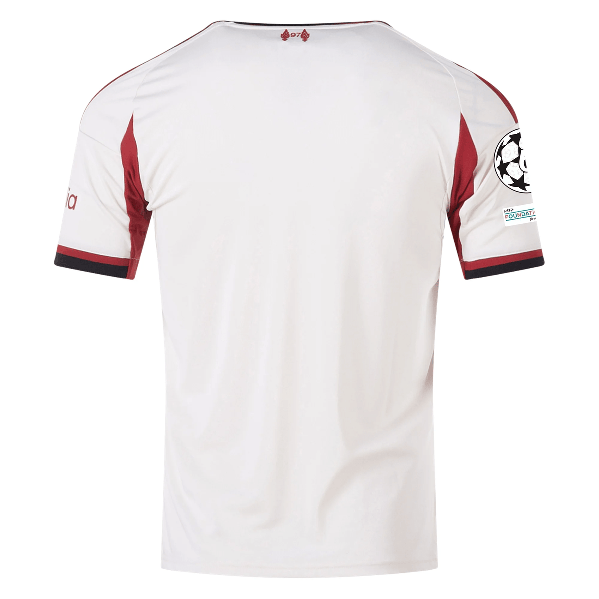 adidas Men's Liverpool Away Jersey w/ Champions League Patches 25/26 (Wonder White) | SoccerWearhouse