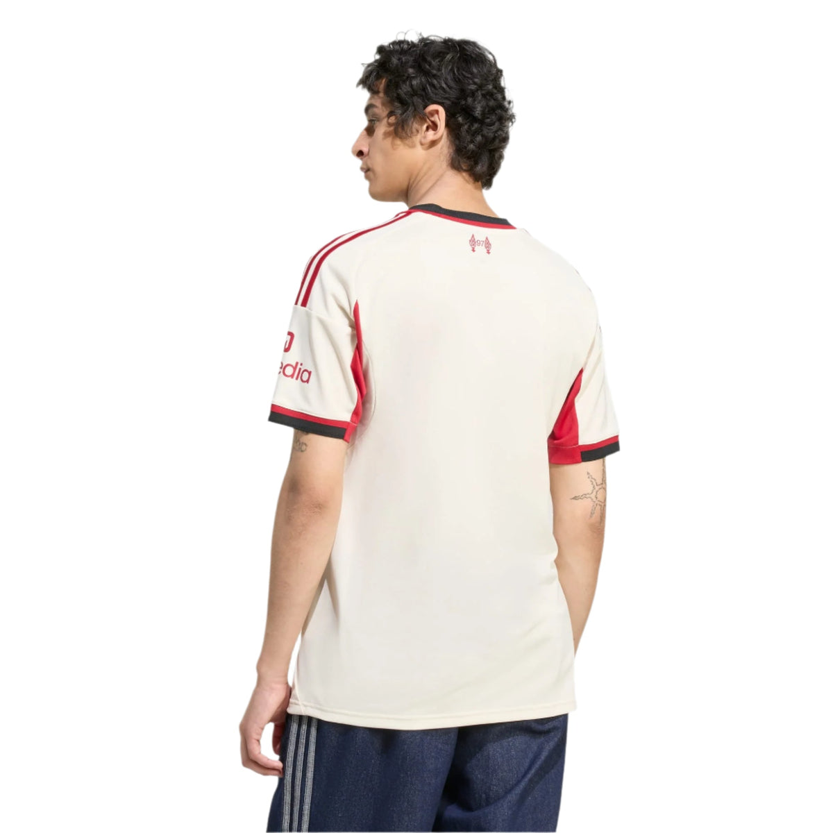 adidas Men's Liverpool Connor Bradley Away Jersey w/ Champions League Patches 25/26 (Wonder White) | SoccerWearhouse