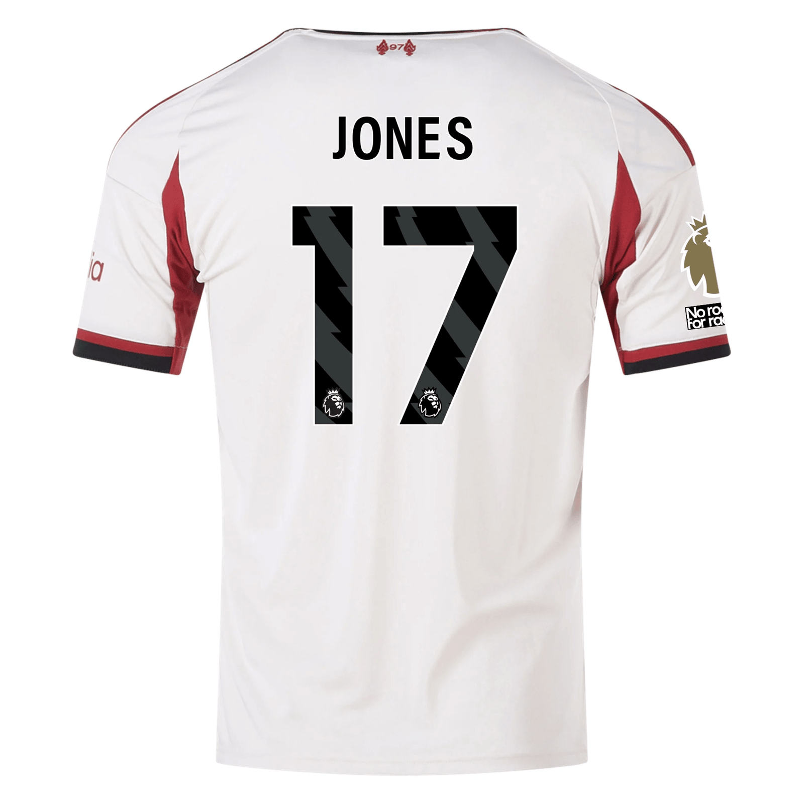 adidas Men's Liverpool Curtis Jones Away Jersey w/ EPL Champions Patch 25/26 (Wonder White) | SoccerWearhouse
