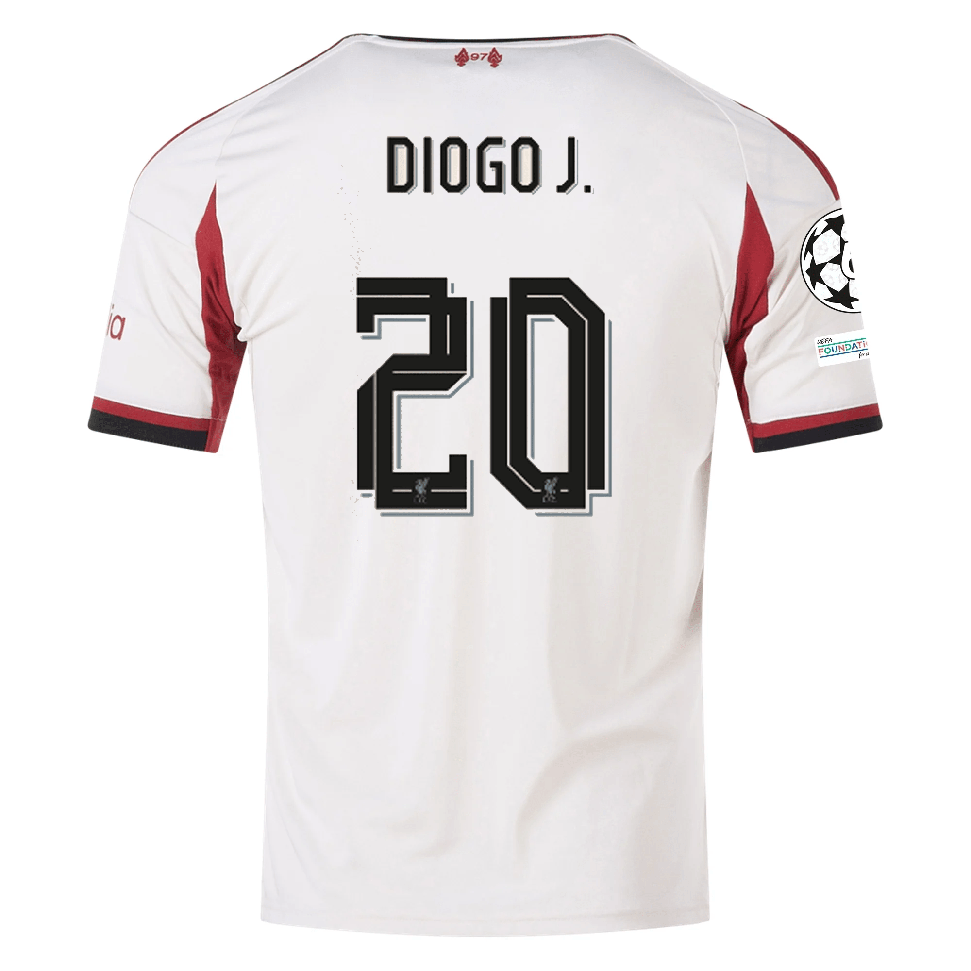 adidas Men's Liverpool Diogo Jota Away Jersey w/ Champions League Patc