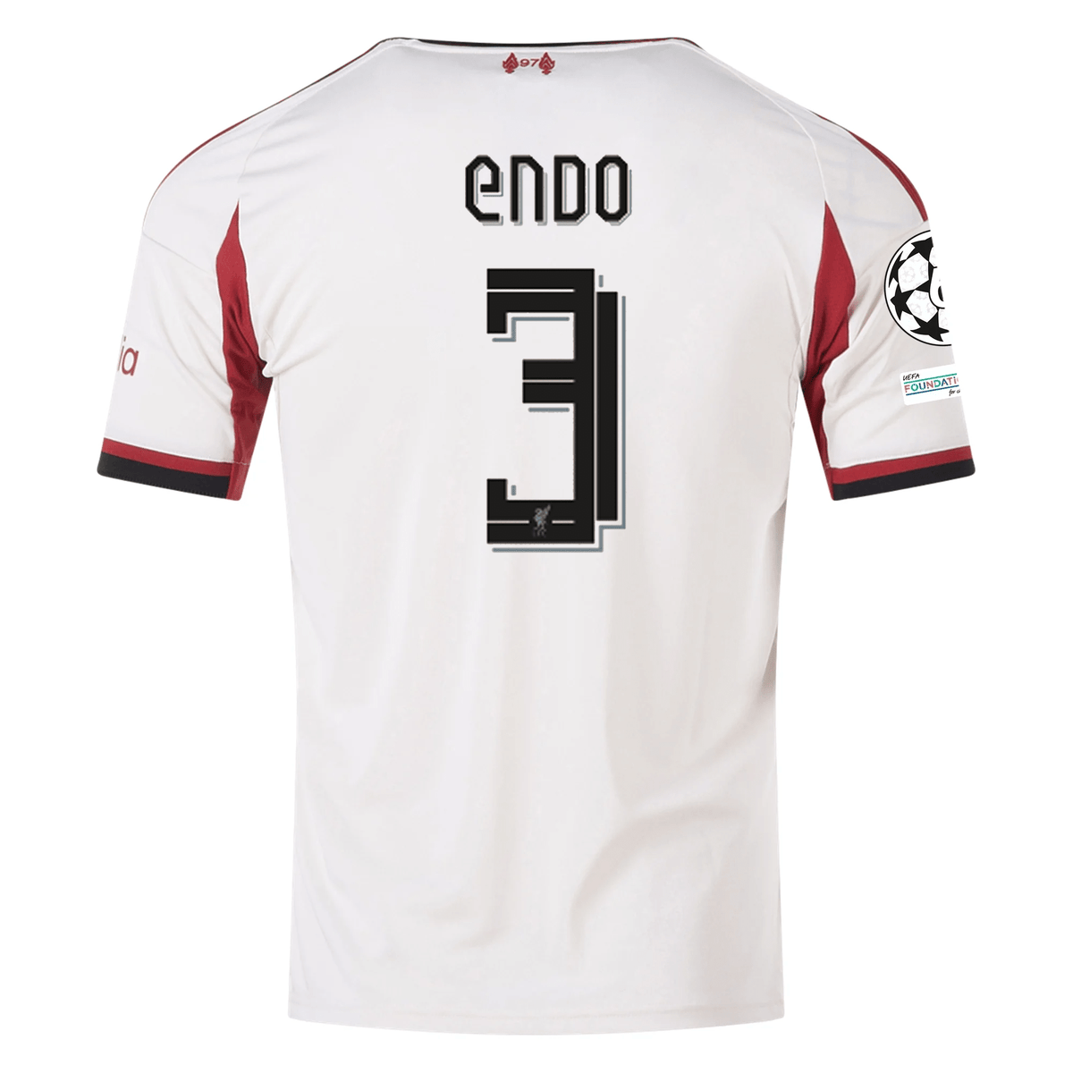 adidas Men's Liverpool Endo Away Jersey w/ Champions League Patches 25/26 (Wonder White) | SoccerWearhouse