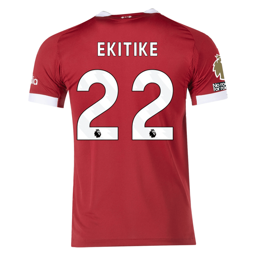 adidas Men's Liverpool FC Authentic Ekitike Home Jersey 25/26 w/ EPL + NRFR Patches (Strawberry Red) | SoccerWearhouse