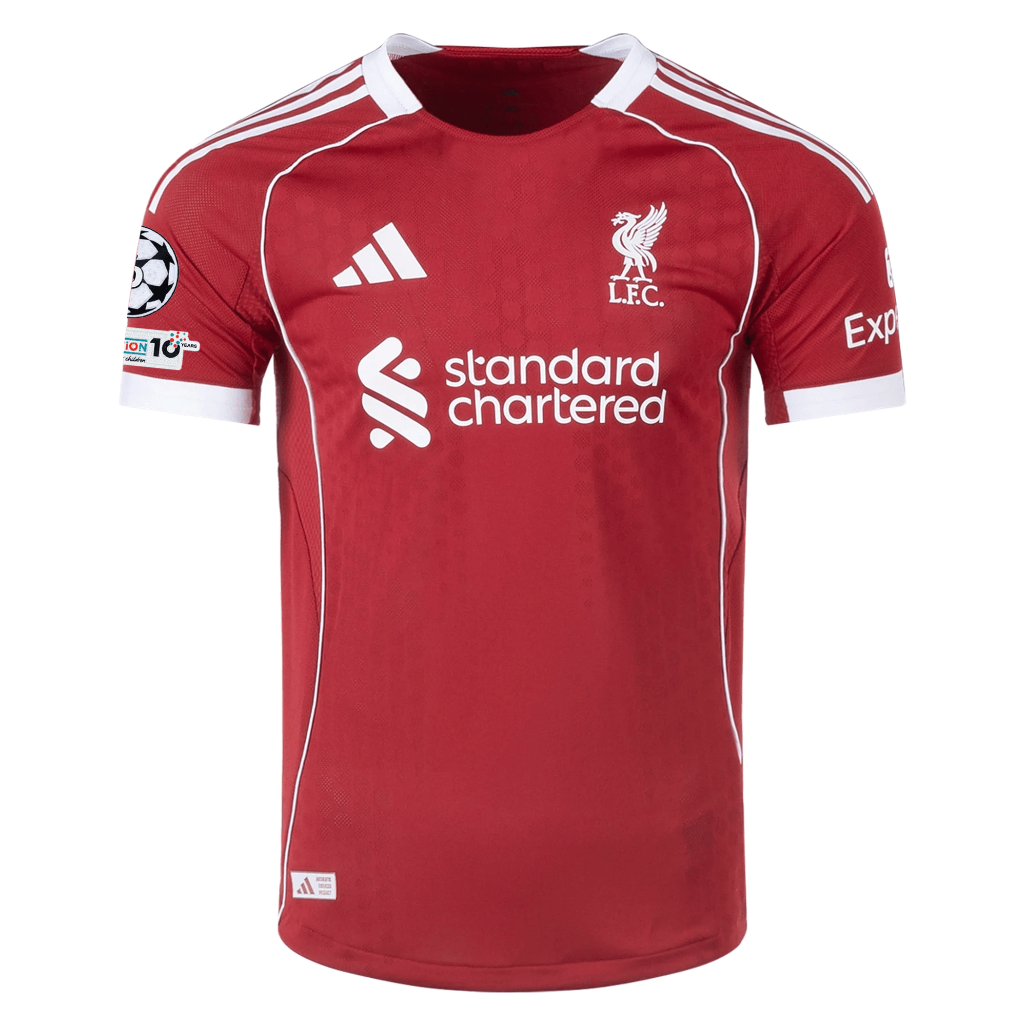 adidas Men's Liverpool FC Authentic Jones Home Jersey 25/26 w/ Champio