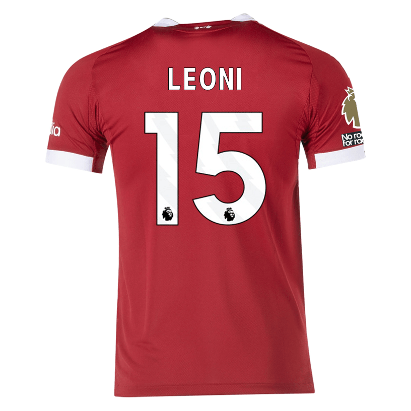 adidas Men's Liverpool FC Authentic Leoni Home Jersey 25/26 w/ EPL + NRFR Patches (Strawberry Red) | SoccerWearhouse
