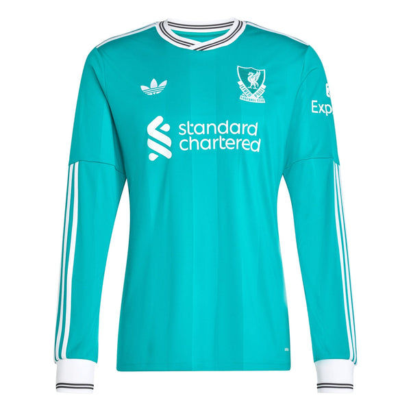 adidas Men's Liverpool FC Long Sleeve 25/26 Third Jersey (Sea Green) S
