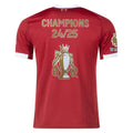 adidas Men's Liverpool Home Jersey 25/26 w/ Gold Trophy Print + NRFR + EPL Patches (Strawberry Red)