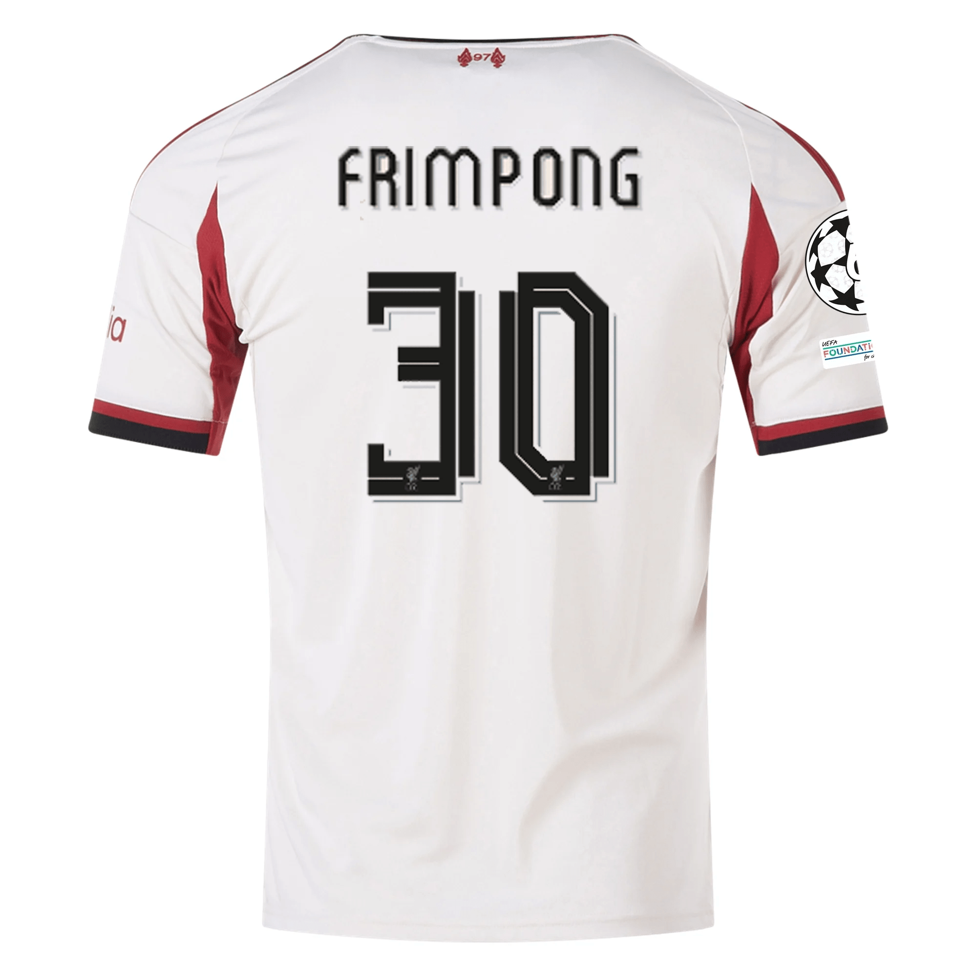 adidas Men's Liverpool Jeremie Frimpong Away Jersey w/ Champions Leagu