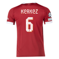 adidas Men's Liverpool FC Authentic Kerkez Home Jersey 25/26 w/ Champions League  Patches (Strawberry Red)