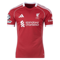 adidas Men's Liverpool Home Jersey 25/26 w/ Champions League Patches (Strawberry Red)