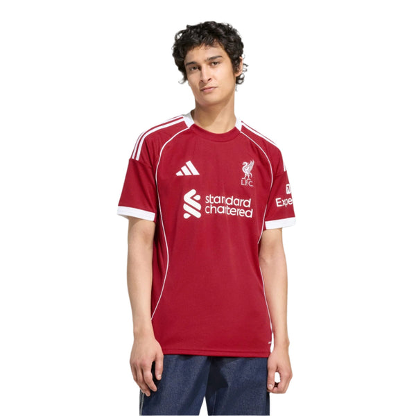 adidas Gravenberch Men's Liverpool Home Jersey 25/26 w/ NRFR + EPL Cha