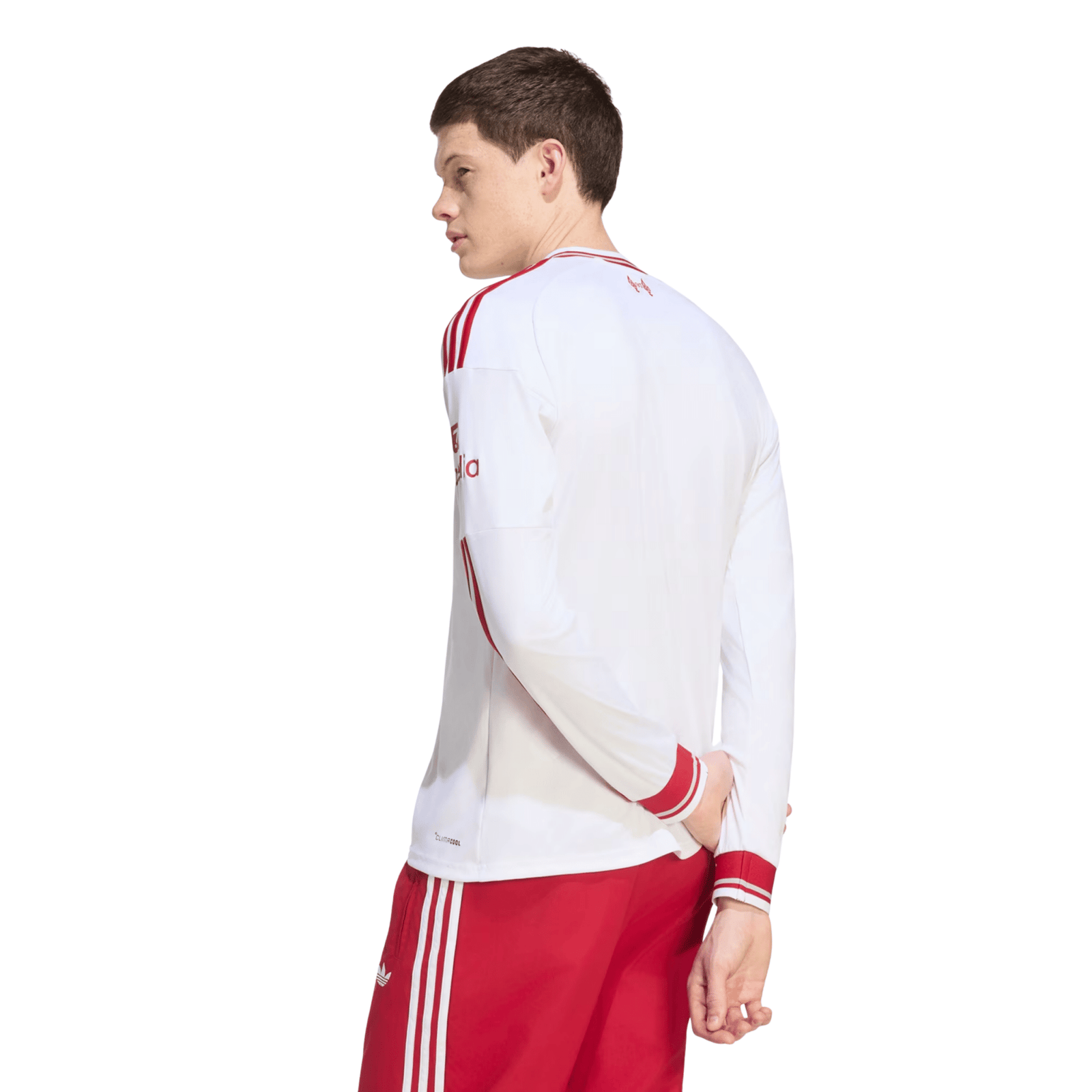 adidas Mens Liverpool Long Sleeve Away Jersey 26/27 (White/Red) | SoccerWearhouse