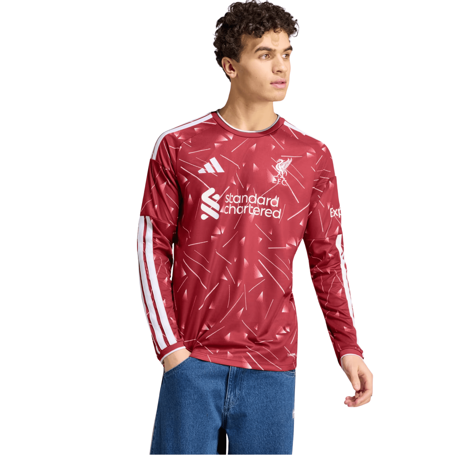 adidas Mens Liverpool Long Sleeve Home Jersey 26/27 (Red) | SoccerWearhouse