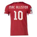 adidas Men's Liverpool Mac Allister Home Jersey 25/26 w/ Champions League Patches (Strawberry Red)