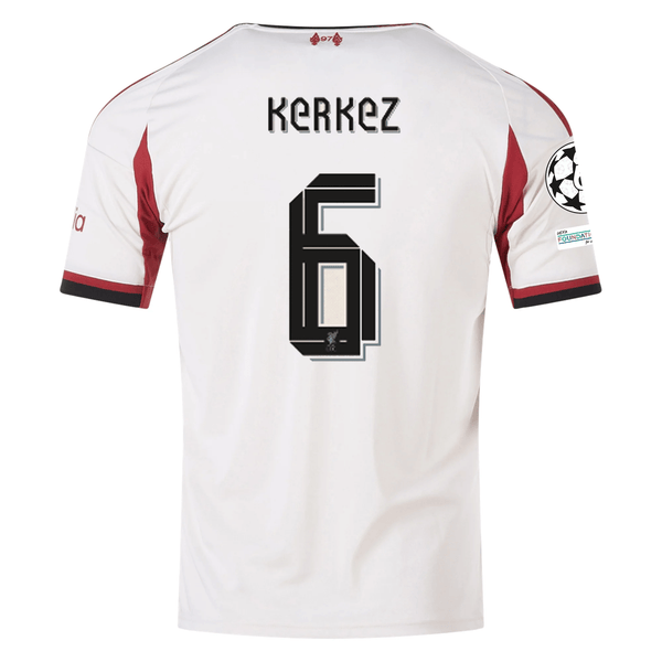 adidas Men's Liverpool Milos Kerkez Away Jersey w/ Champions League Pa