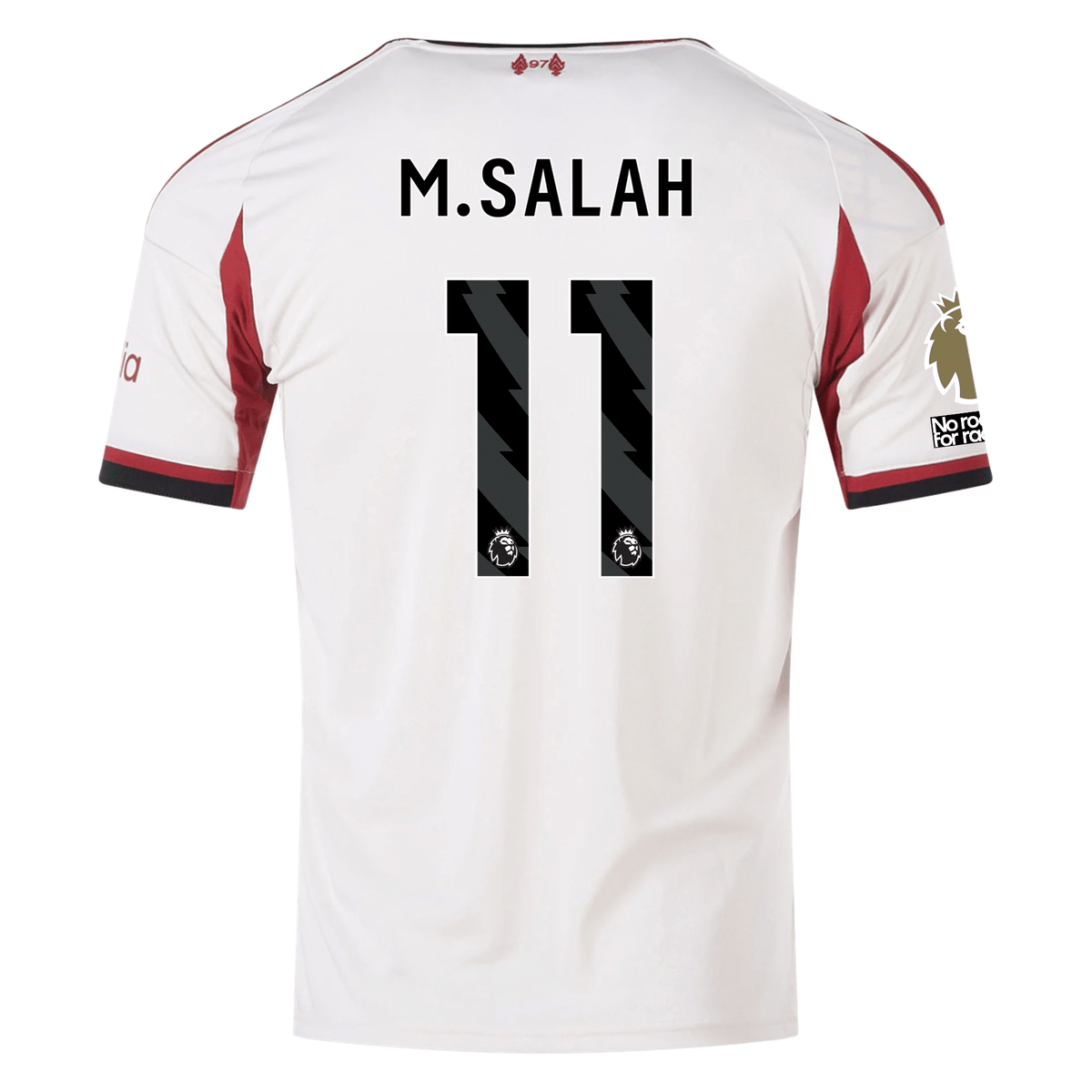 adidas Men's Liverpool Mohamed Salah Away Jersey w/ EPL Champions Patch 25/26 (Wonder White) | SoccerWearhouse