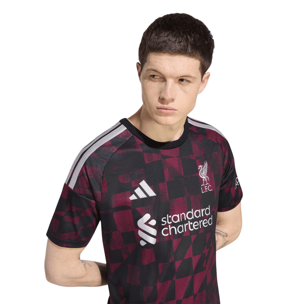 adidas Mens Liverpool Third Jersey 26/27 (Black/Red) | SoccerWearhouse
