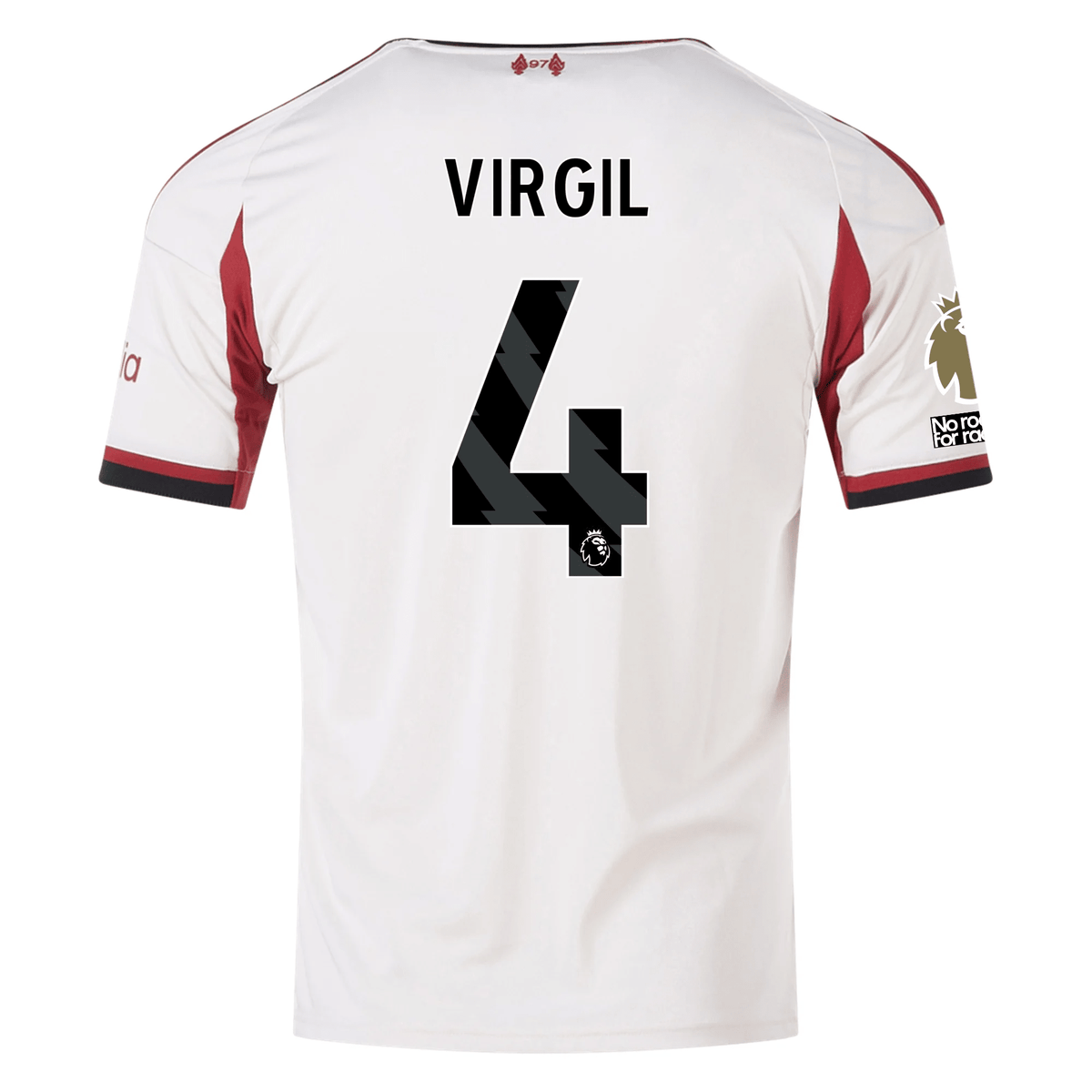 adidas Men's Liverpool Virgil van Dijk Away Jersey w/ EPL Champions Patch 25/26 (Wonder White) | SoccerWearhouse