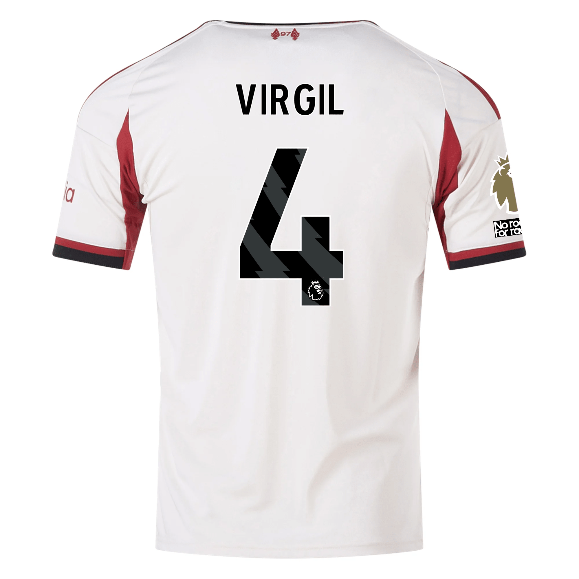 adidas Men's Liverpool Virgil van Dijk Away Jersey w/ EPL Champions Pa