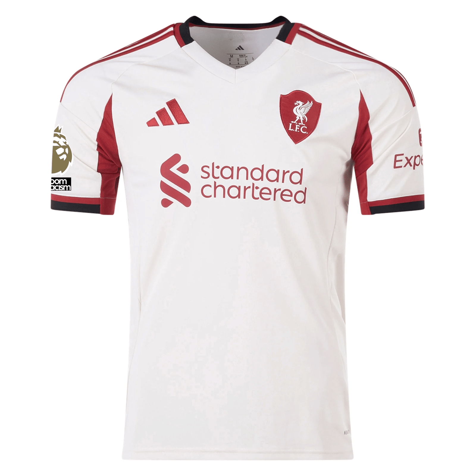 adidas Men's Liverpool Mohamed Salah Away Jersey w/ EPL Champions Patch 25/26 (Wonder White) | SoccerWearhouse
