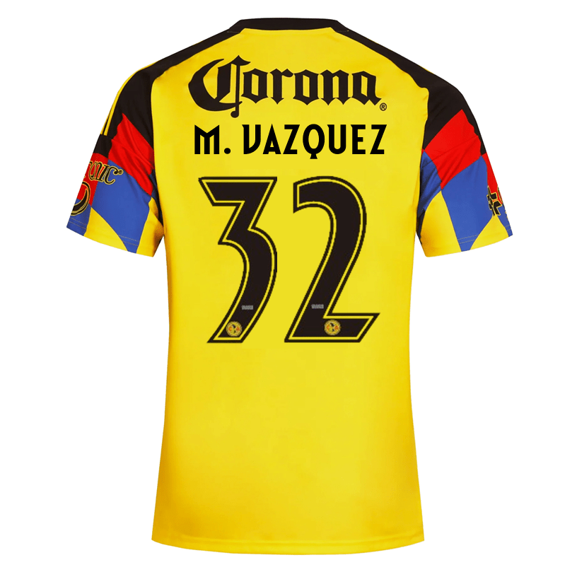 adidas Men's M. Vazquez Club America Home Jersey 25/26 (Yellow) | SoccerWearhouse