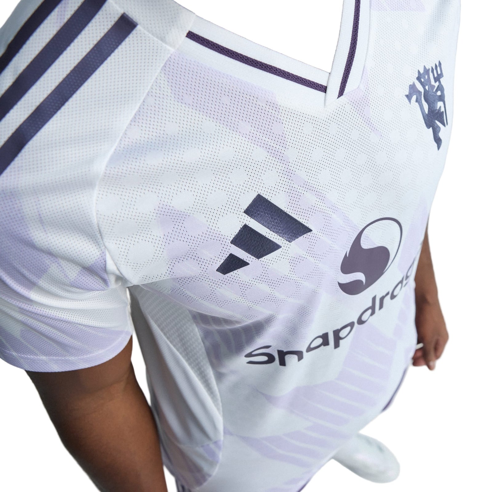 adidas Men's Manchester United 25/26 Authentic Away Jersey (White/Purple) | SoccerWearhouse