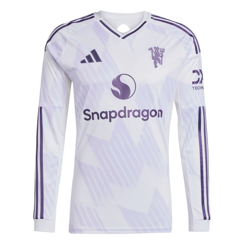 adidas Men's Manchester United 25/26 Long Sleeve Away Jersey (White) | SoccerWearhouse