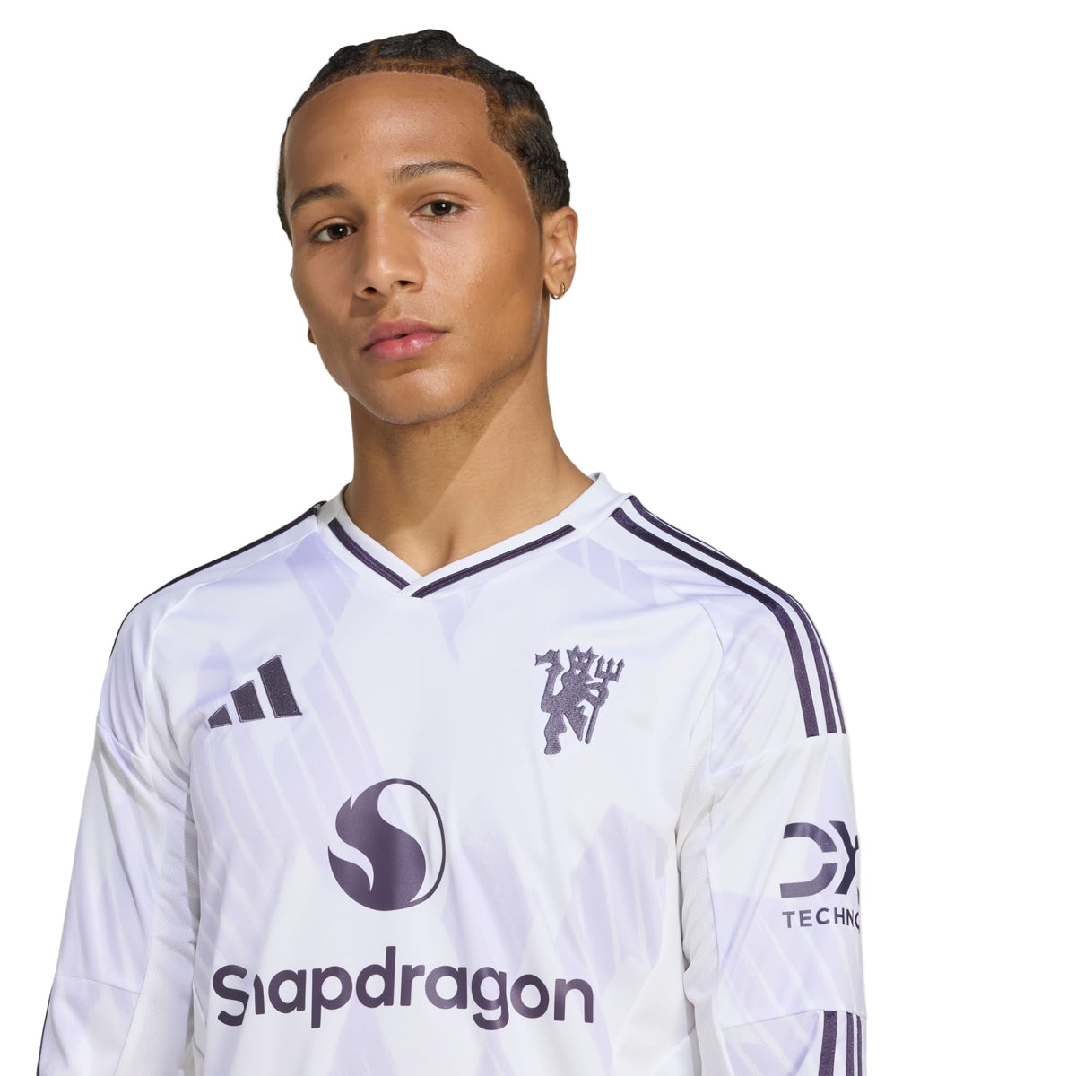 adidas Men's Manchester United 25/26 Long Sleeve Away Jersey (White) | SoccerWearhouse