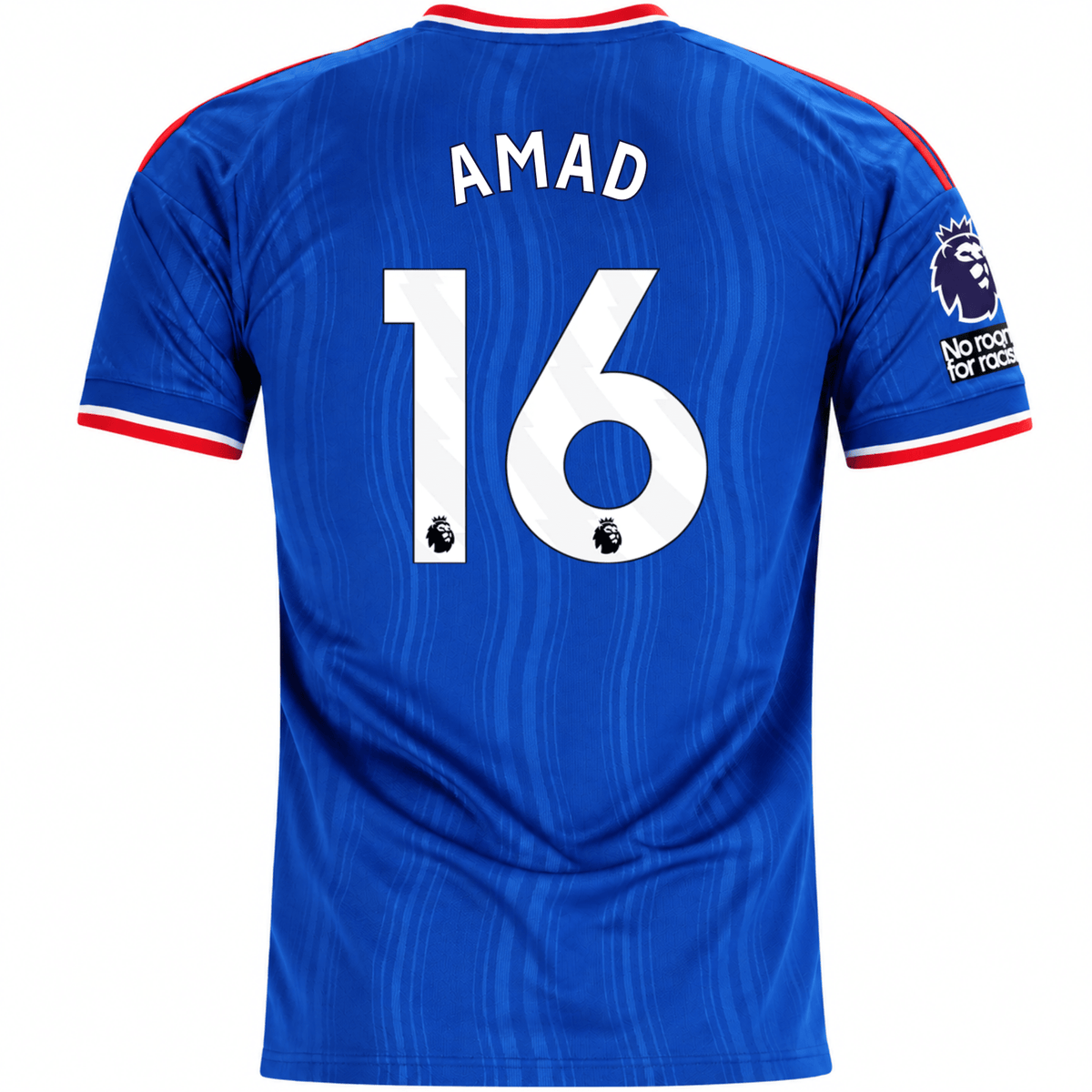 adidas Mens Manchester United Amad Diallo Away Jersey w/ EPL + No Room For Racism Patches 26/27 (Blue) | SoccerWearhouse