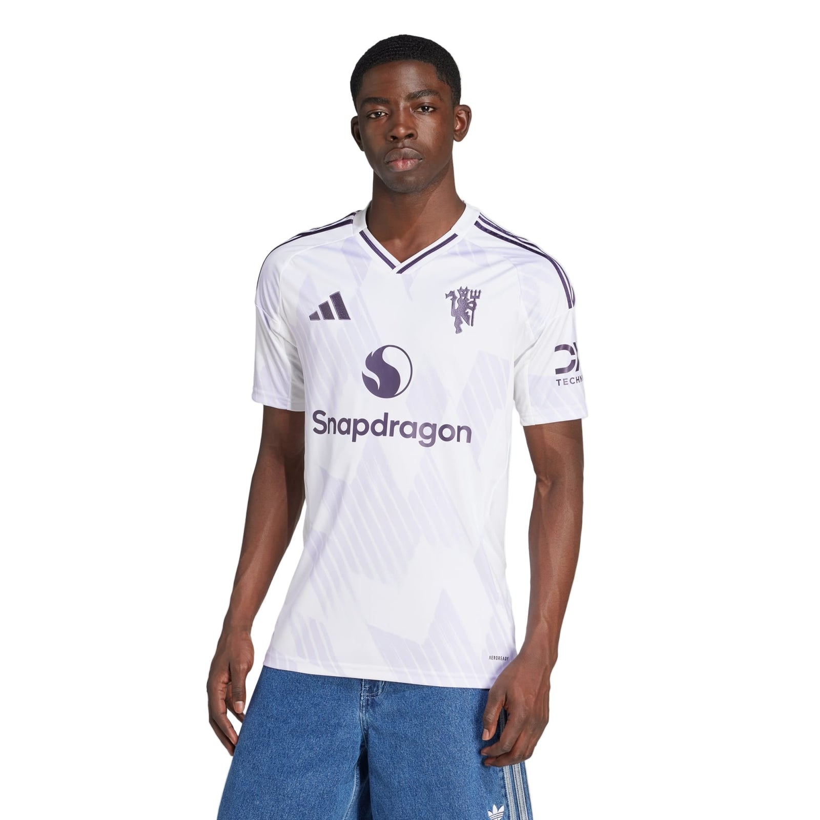 adidas Men's Manchester United Away Jersey 25/26 (White/Purple) | SoccerWearhouse