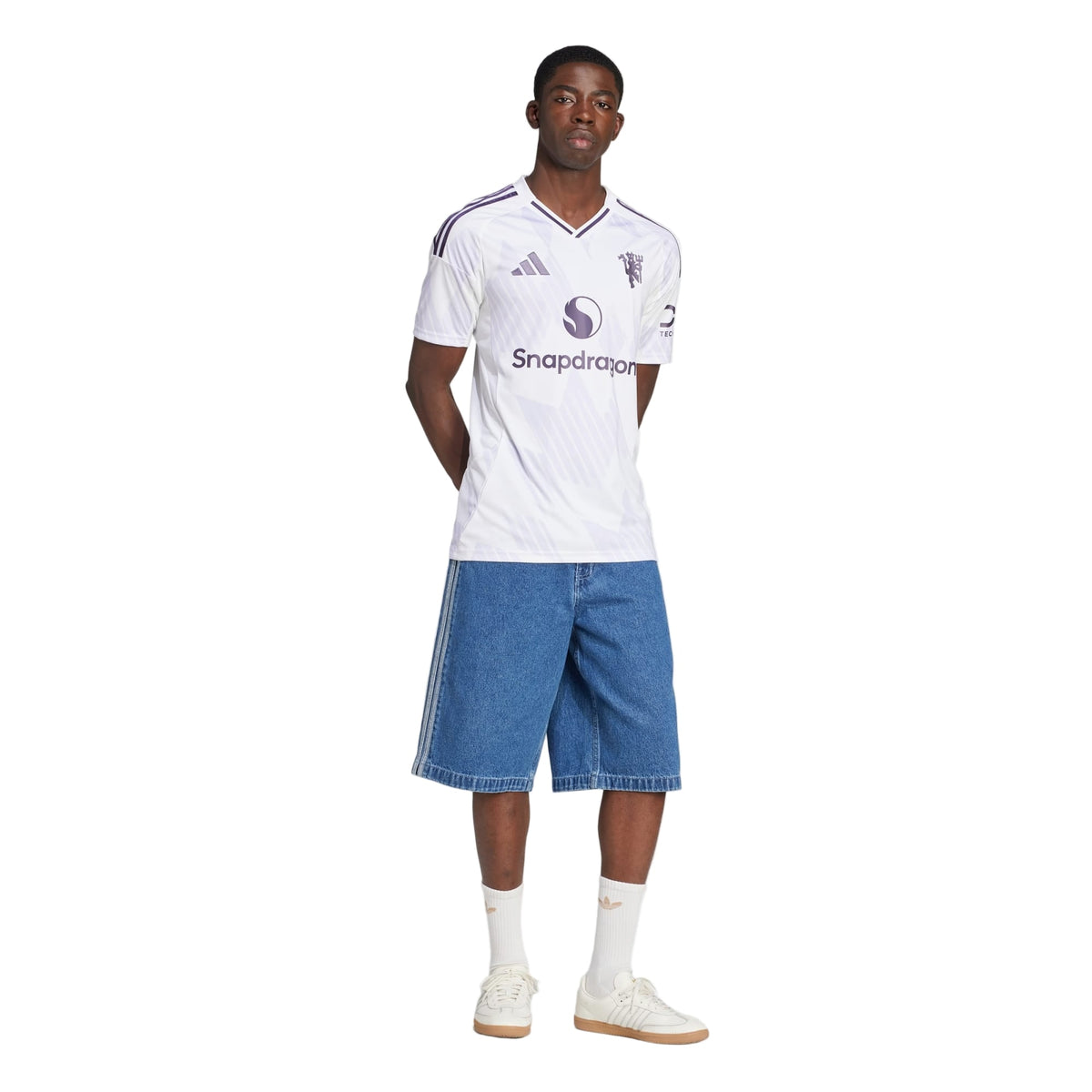 adidas Men's Manchester United Away Jersey 25/26 (White/Purple) | SoccerWearhouse