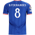 adidas Mens Manchester United Bruno Fernandes Away Jersey w/ Champions League Patches 26/27 (Blue)