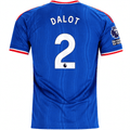 adidas Mens Manchester United Diogo Dalot Away Jersey w/ EPL + No Room For Racism Patches 26/27 (Blue)