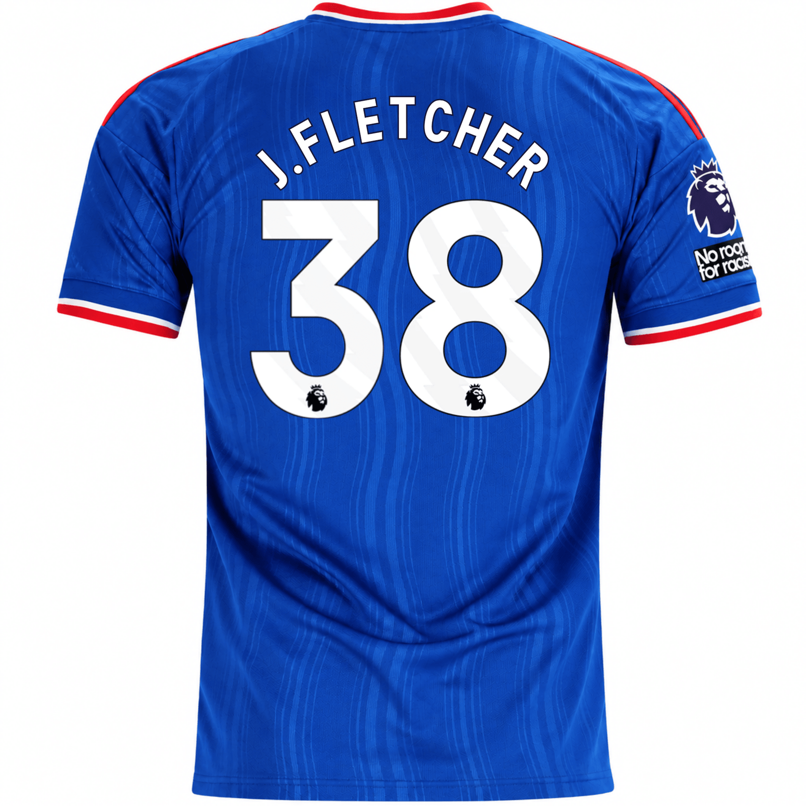 adidas Mens Manchester United Jack Fletcher Away Jersey w/ EPL + No Room For Racism Patches 26/27 (Blue) | SoccerWearhouse