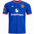 adidas Mens Manchester United Away Jersey w/ EPL + No Room For Racism Patches 26/27 (Blue)