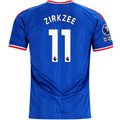 adidas Mens Manchester United Joshua Zirkzee Away Jersey w/ EPL + No Room For Racism Patches 26/27 (Blue)