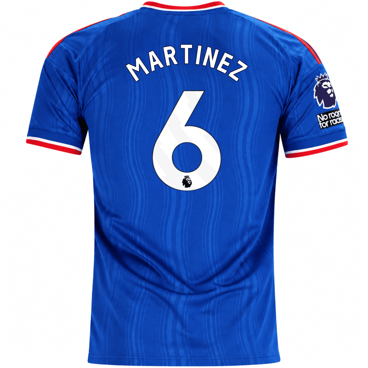 adidas Mens Manchester United Lisandro Martínez Away Jersey w/ EPL + No Room For Racism Patches 26/27 (Blue) | SoccerWearhouse