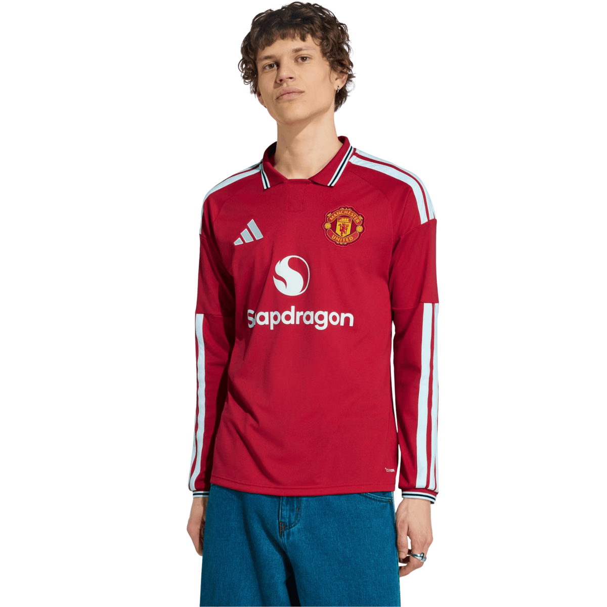 adidas Mens Manchester United Long Sleeve Home Jersey 26/27 (Red) | SoccerWearhouse