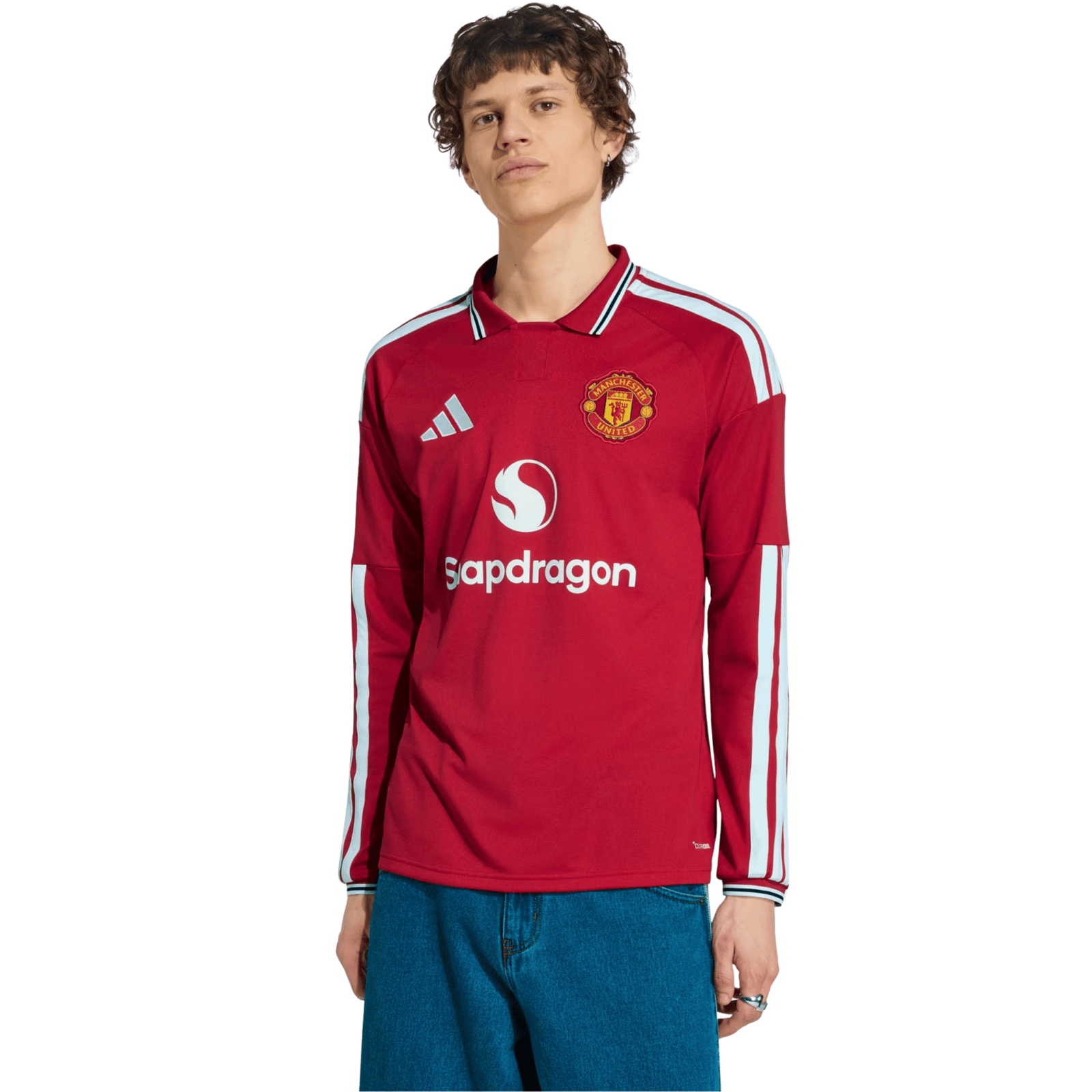 adidas Mens Manchester United Long Sleeve Home Jersey 26/27 (Red) | SoccerWearhouse