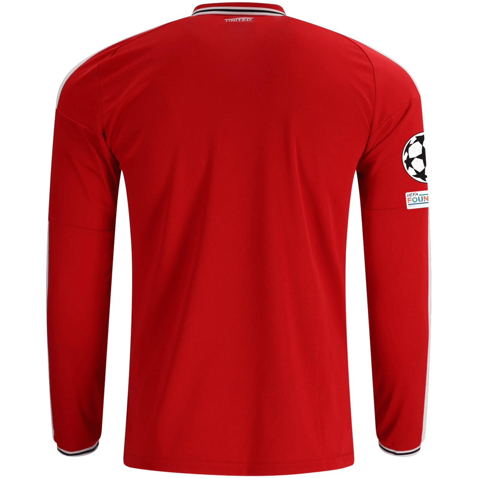 adidas Mens Manchester United Long Sleeve Home Jersey w/ Champions League Patches 26/27 (Red) | SoccerWearhouse