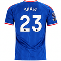 adidas Mens Manchester United Luke Shaw Away Jersey w/ EPL + No Room For Racism Patches 26/27 (Blue)