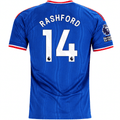 adidas Mens Manchester United Marcus Rashford Away Jersey w/ EPL + No Room For Racism Patches 26/27 (Blue)