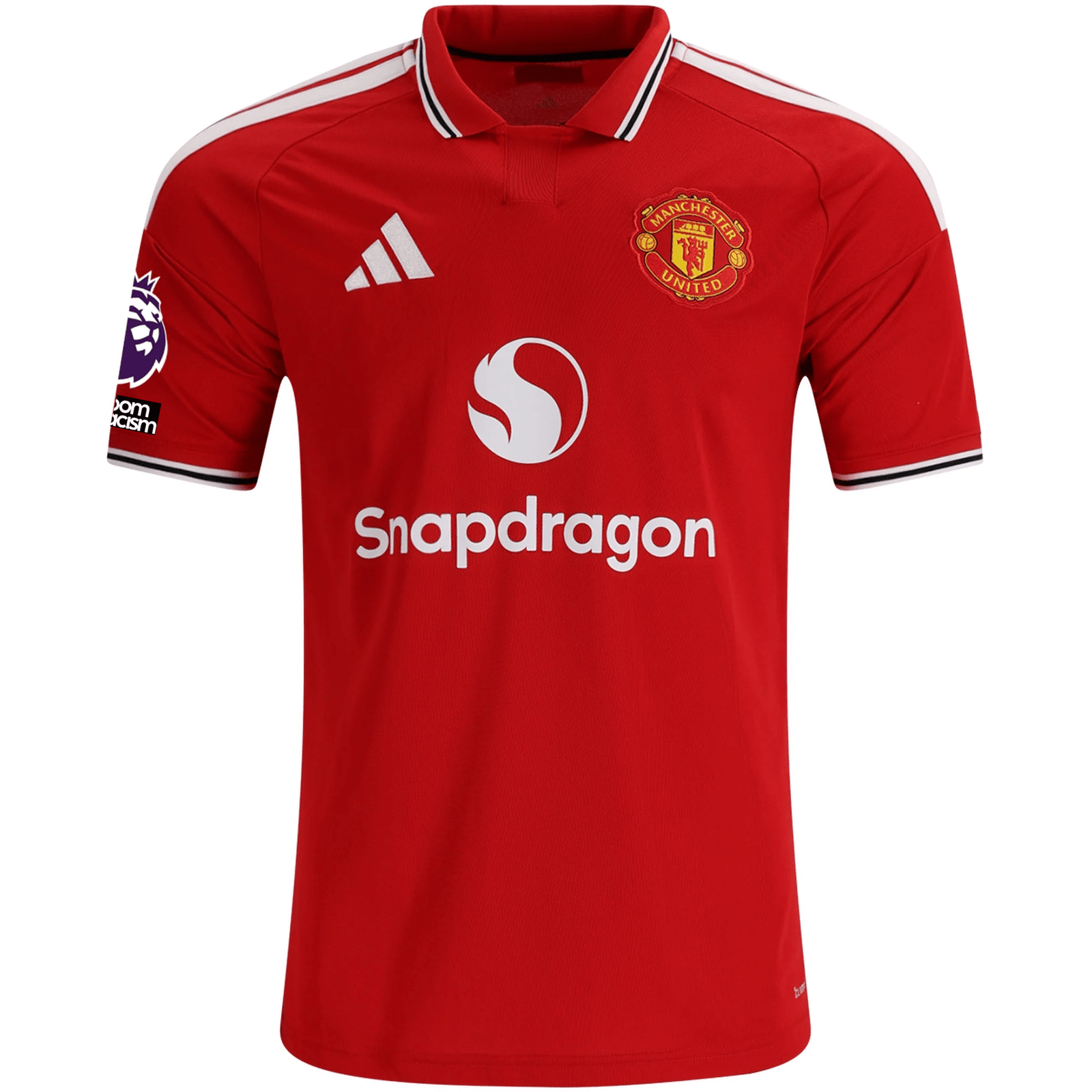 adidas Mens Manchester United Marcus Rashford Home Jersey w/ EPL + No Room For Racism Patches 26/27 (Red) | SoccerWearhouse